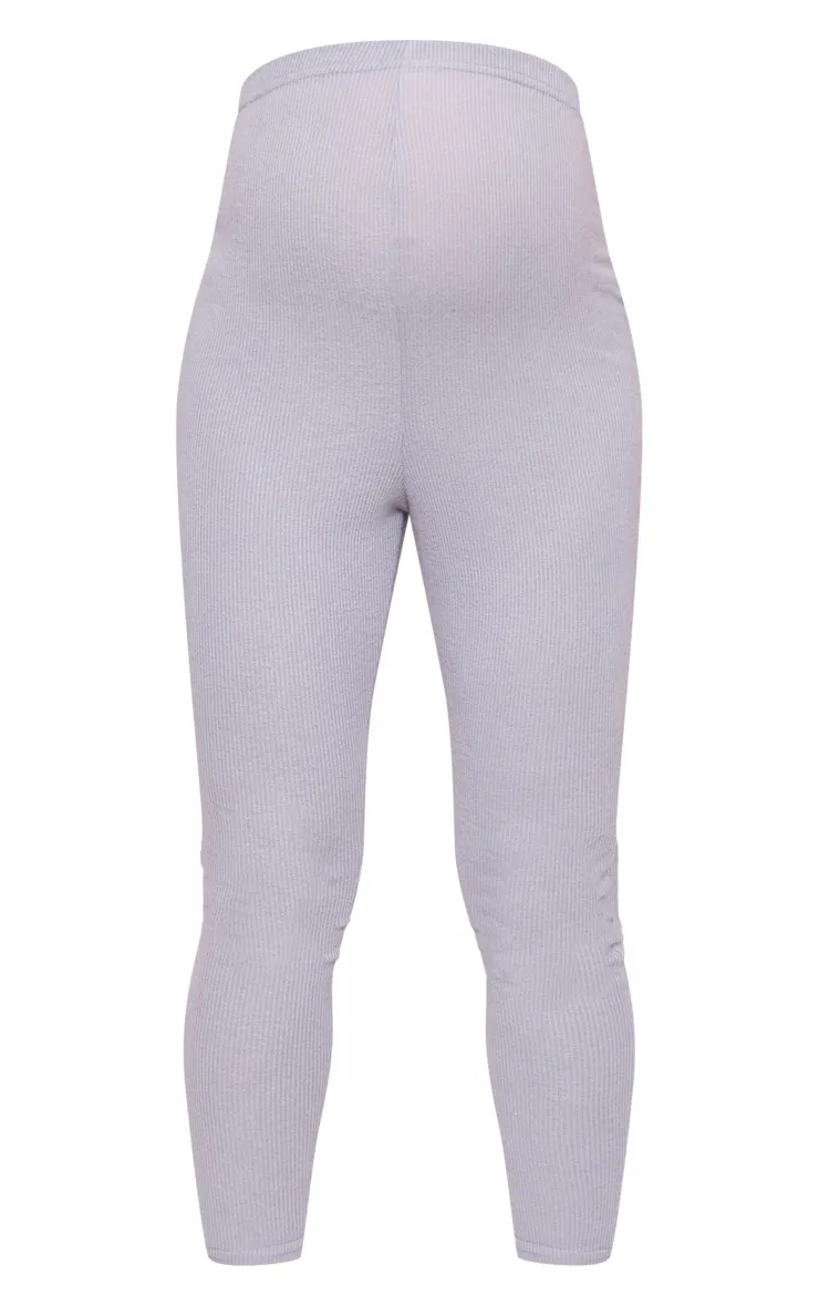 Â Maternity Grey Brushed Rib Leggings